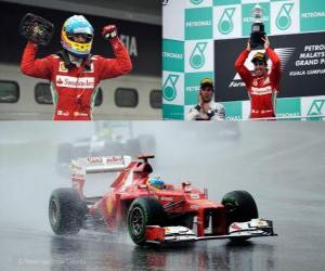 Puzzle Fernando Alonso γιορτάζει τη νίκη του στο της Grand Prix της Μαλαισίας (2012)